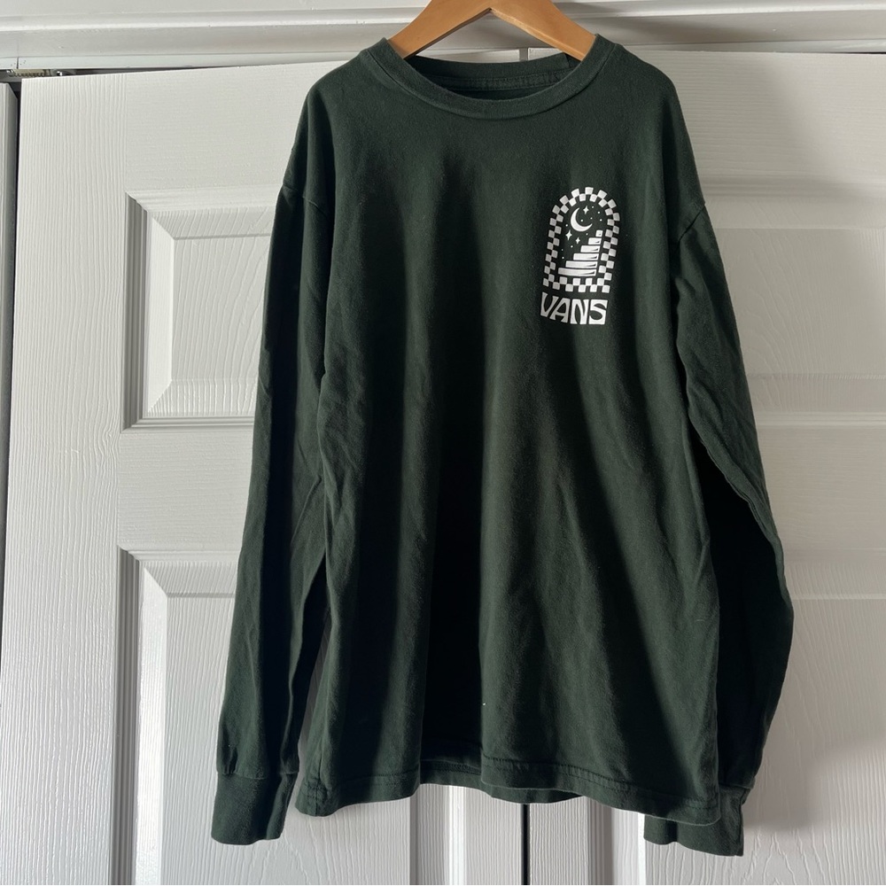 Sold Men's Vans® High Road Long Sleeve Green Graphic Tee Size Small - Picture 1 of 4
